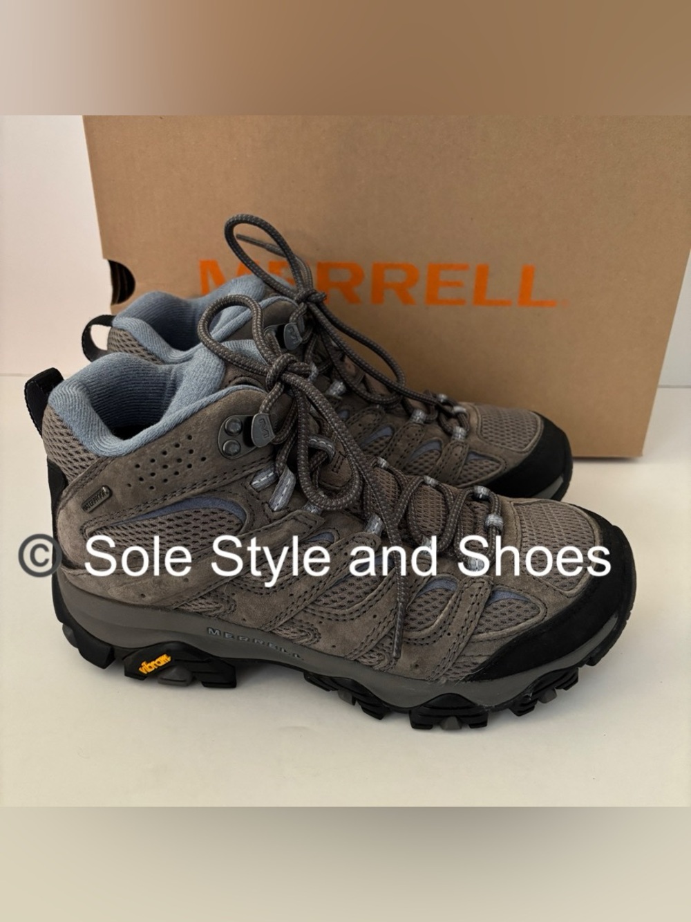 Women’s Merrell Moab 3 Mid Waterproof Hiking Boots Granite 7.5